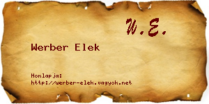 Werber Elek névjegykártya