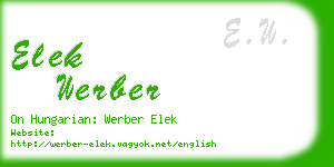 elek werber business card